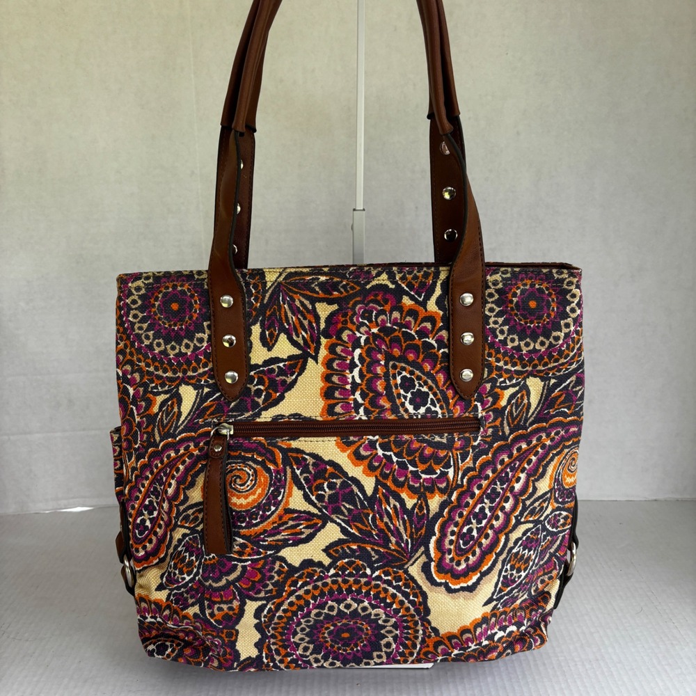 Relic Bleeker Tote Bag Women Large Multicolor Paisley Floral Canvas Boho